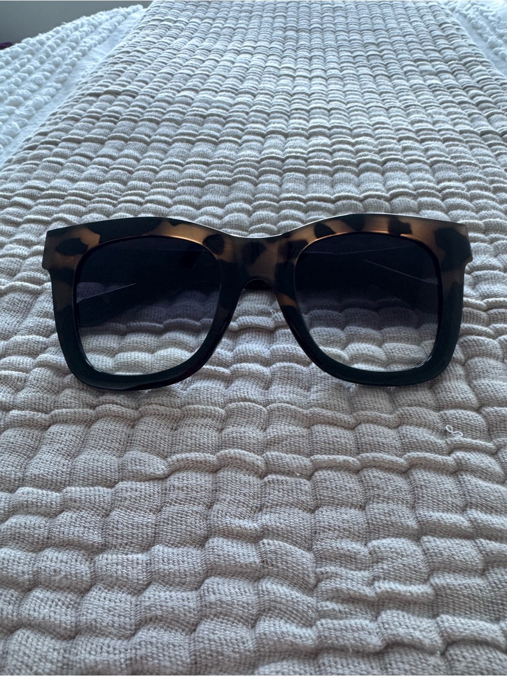 Quay Australia Tortoiseshell Square Sunglasses with Black Gradient Lenses